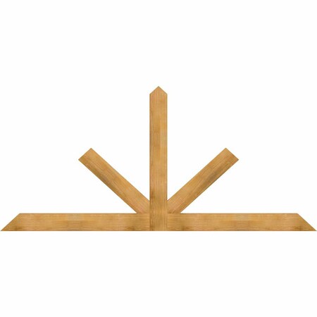 Ekena Millwork Saratoga Rough Sawn Timber Gable Bracket, Western Red Cedar, 108"W x 49"H x 2"D x 6"F, 11/12 Pitch GBW108X49X0206SAR00RWR